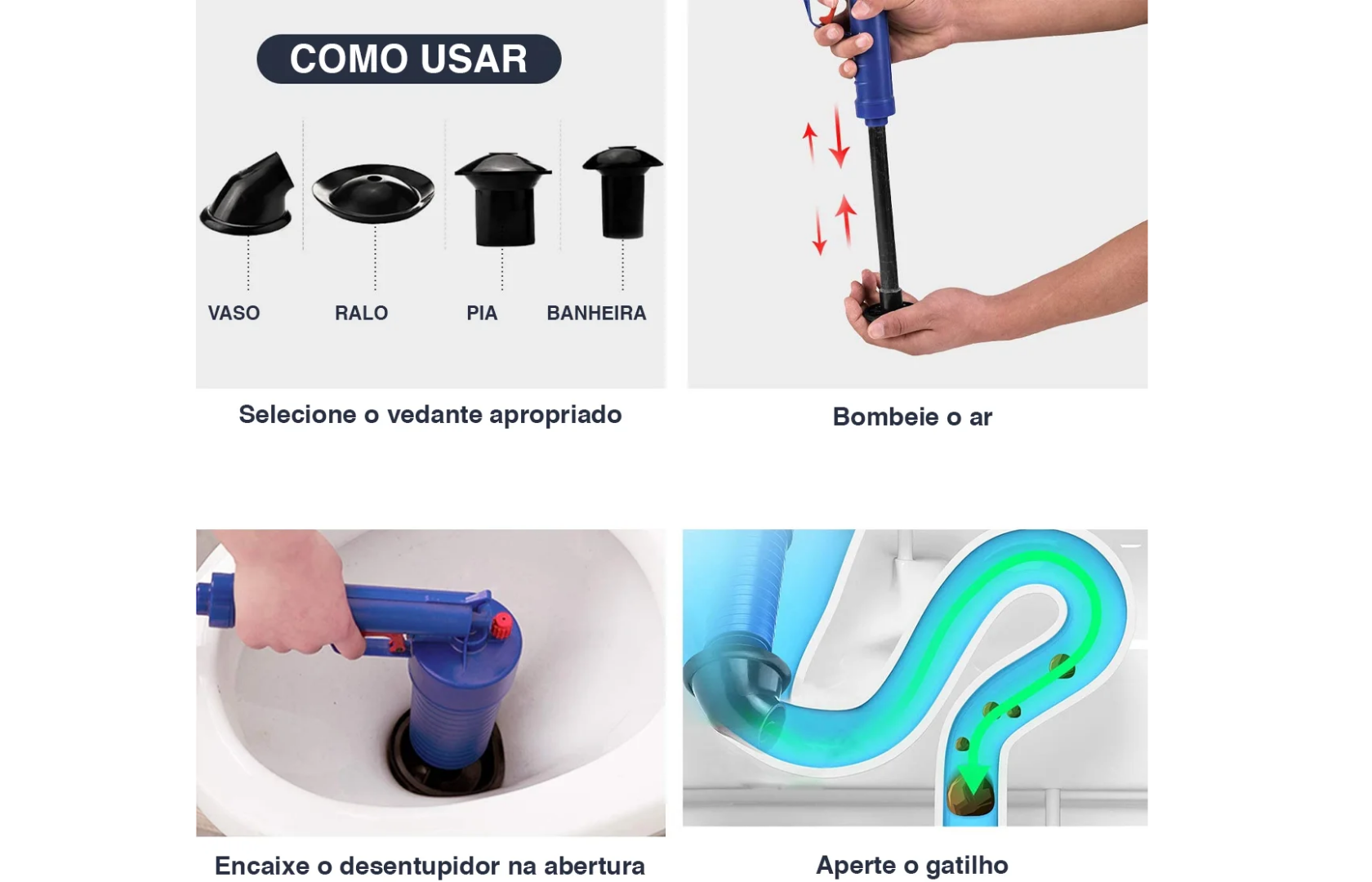 Como usar desentupidor manual corretamente